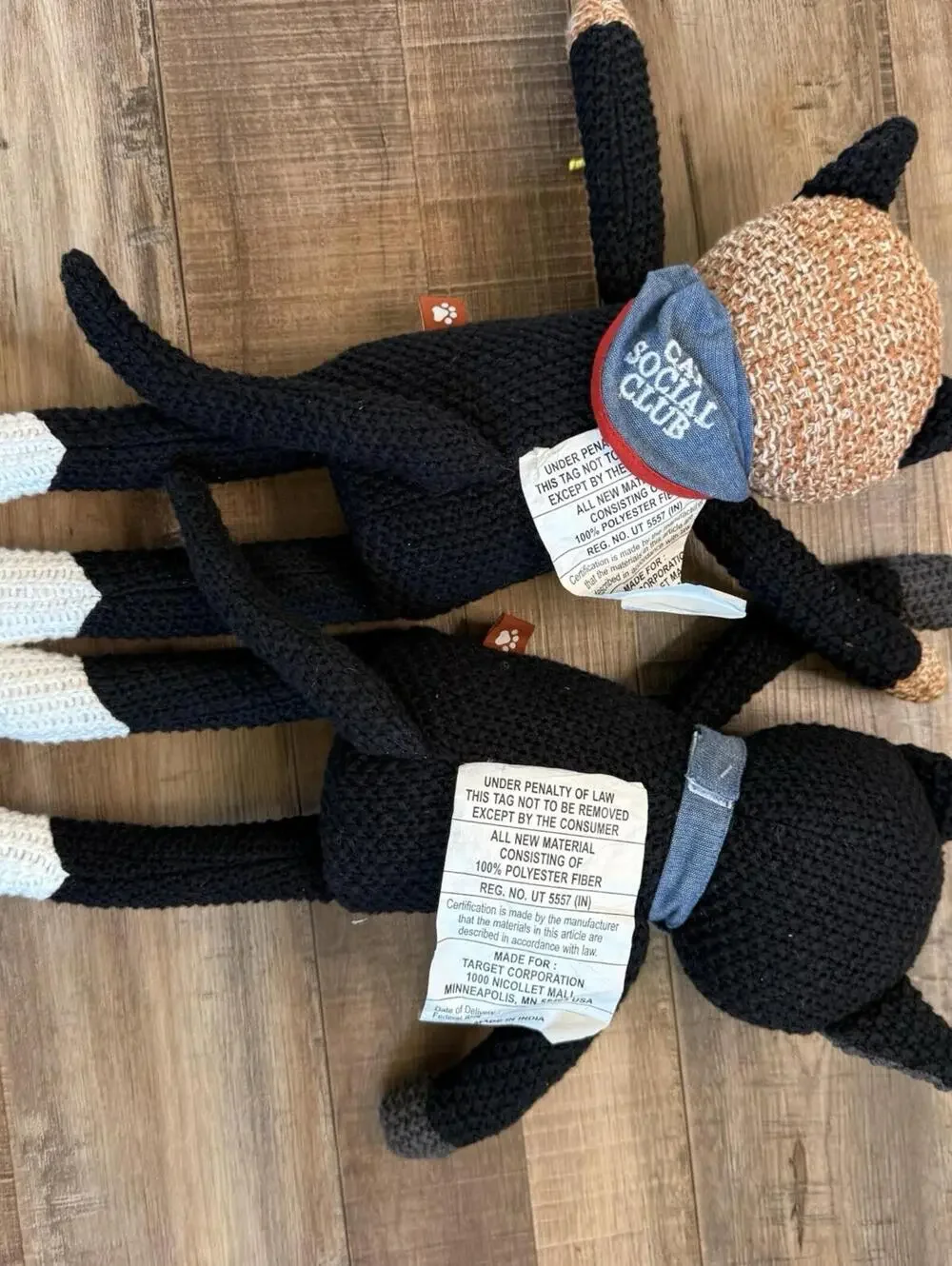 Target Cuddle Collab Cat Lot Plush 14” Social Cat‎ Club Knit Stuffed Animal Toy
